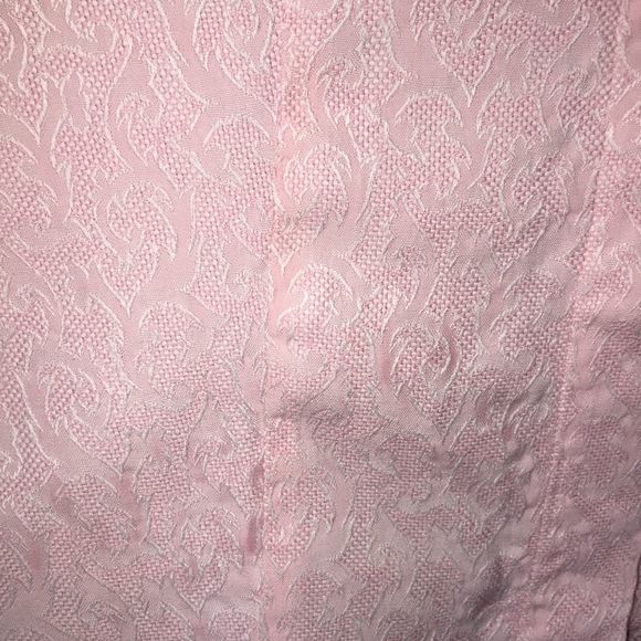 Vtg 50s handcrafted fitted pink textured top with rhinestone buttons size XXS - Picture 7 of 8